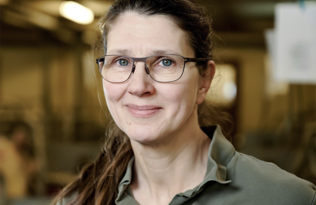 A photo of a woman smiling